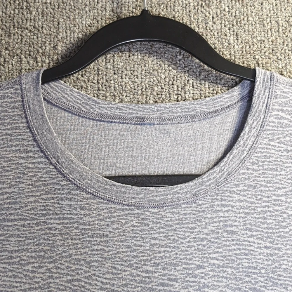 Lululemon Lost In Pace Long Sleeve - Sheer Luon Pebble Jacquard Grey Size 8